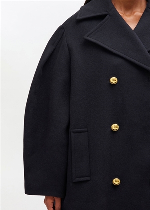 Peacoat wool midi coat Sky Captain W0803 Ganni 